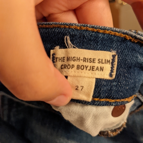 Madewell The High-Rise Slim Boyjean in Dover Wash: Raw-Hemmed Edition 27 - Picture 5 of 7